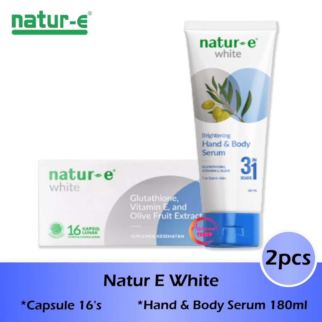 Paket Natur E White 2pcs (Capsule 16's + HBS 180ml)