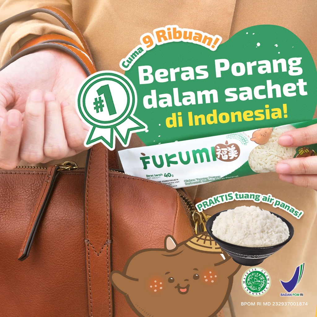 FUKUMI BERAS PORANG BOX SACHET - Fukumi Shirataki Beras Konjac Rice Diet isi 7 sachet x @40gr