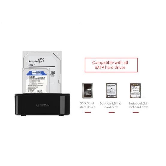 Docking hdd ssd orico 1 2 bay Slot 2.5 3.5 inch sata usb 3.0 5Gbps 10TB CLONE 6218us3 6228us3 c - hard disk drive dock 2.5&quot; 3.5&quot; 6228-us3