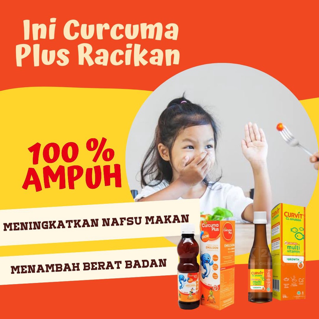 Promo untuk 10 orang Pembeli Pertama Vitamin anak Penambah Nafsu Makan Vitamin Gemuk Curcuma Plus Ra