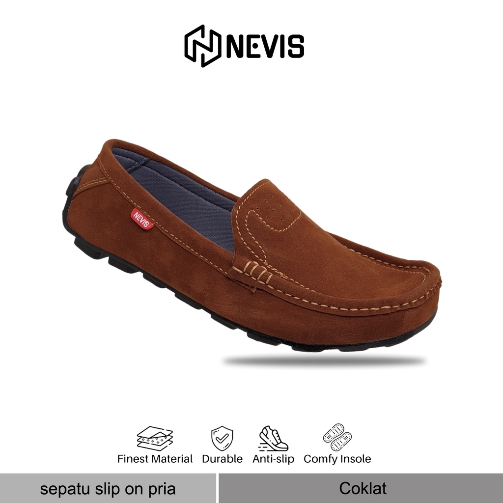 SEPATU CASUAL SLIP ON PRIA NEVIS NVS 70 SEPATU FORMAL SLOP KERJA PRIA ORIGINAL