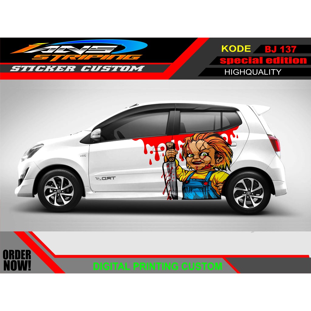 STIKER VARIASI MOBIL AYLA / STICKER HONDA JAZZ / STICKER DECAL MOBIL JAZZ / DECAL STICKER MOBIL