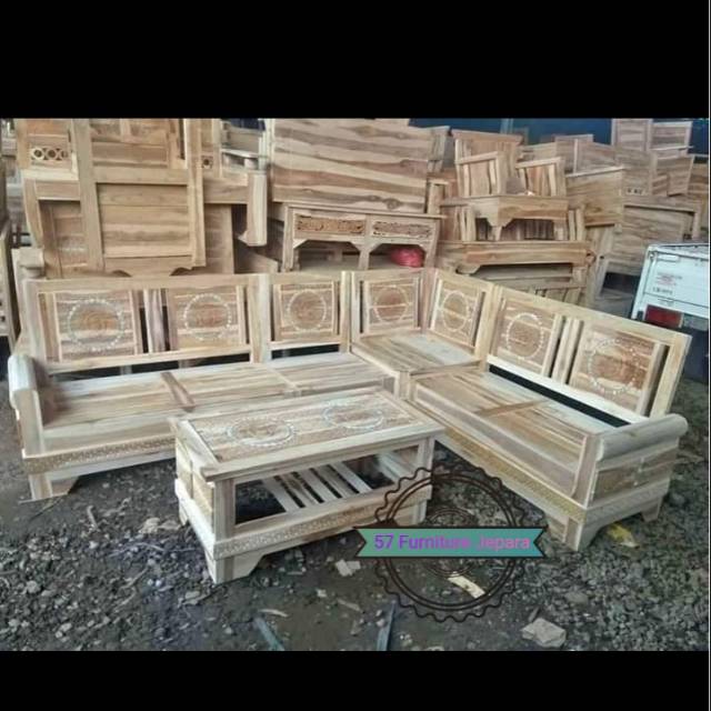 Kursi sudut jati mentahan