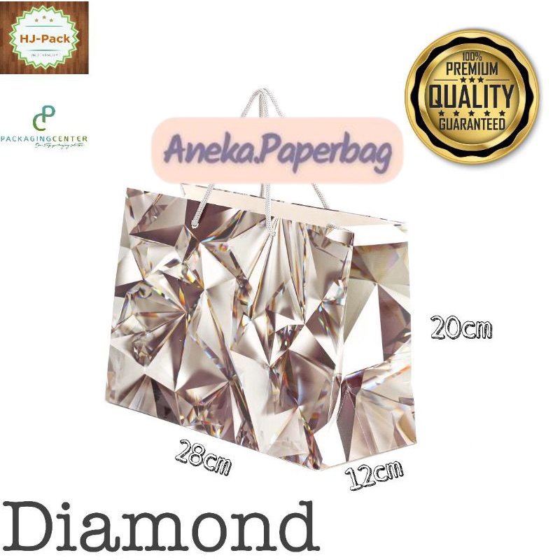 

Paperbag Diamond 28x12x20 Goodie Bag Souvenir Tas Glosy Premium Luxury Terlaris