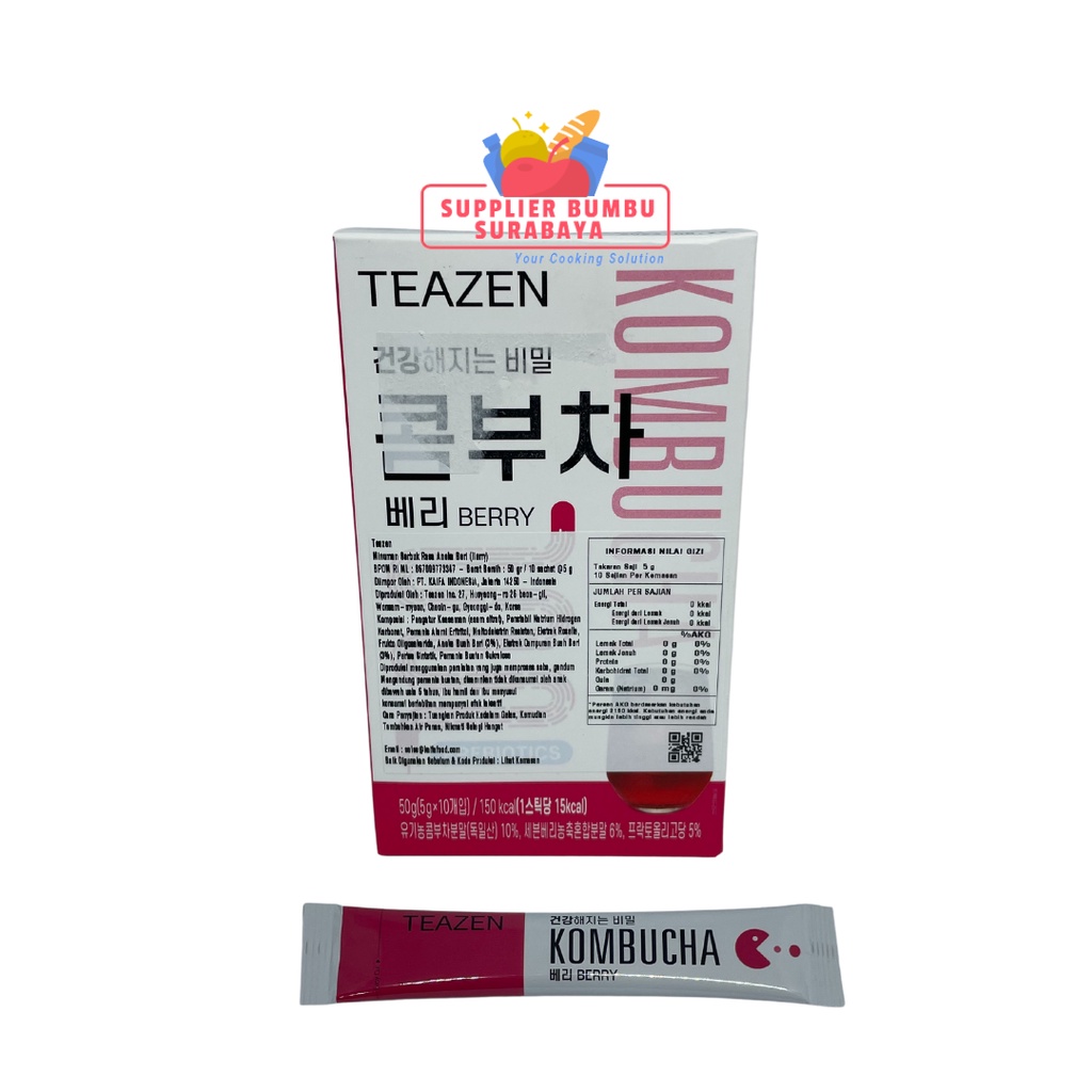 Teazen Kombucha Tea Teh Diet Detox Korea Citron Berry Lemon Kemasan BOX isi 10 Sachet