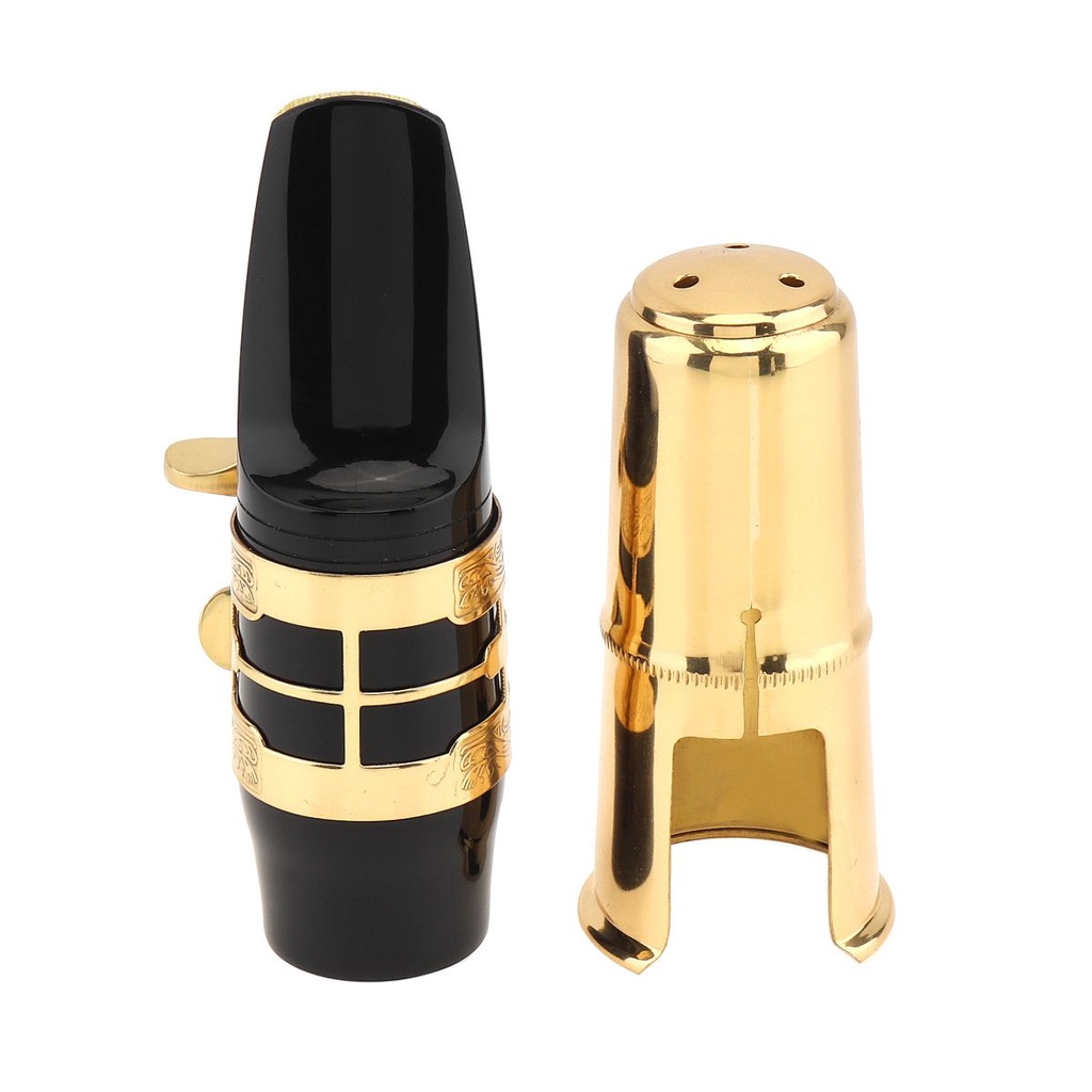 Mouthpiece Saxophone Alto bE 2 Warna Motif Ukiran Bunga Bahan Kuningan Lapis Emas / Silver