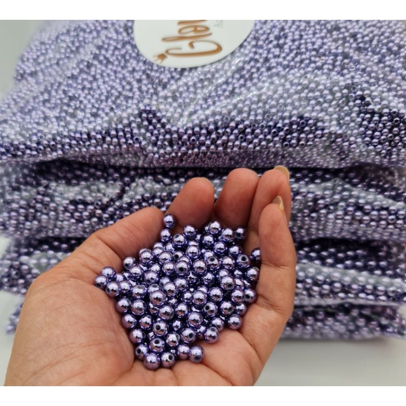 MUTIARA JEPANG METALIK SUPER  mutiara jahit 6mm per 450gram (per PON)