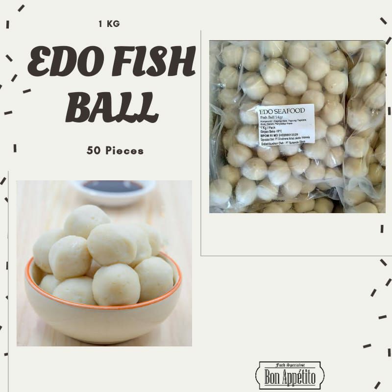 

Edo Fish Ball 20 Gram / Bakso Ikan Isi 50 Pcs / Bakso Ikan Frozen / Ready To Cook