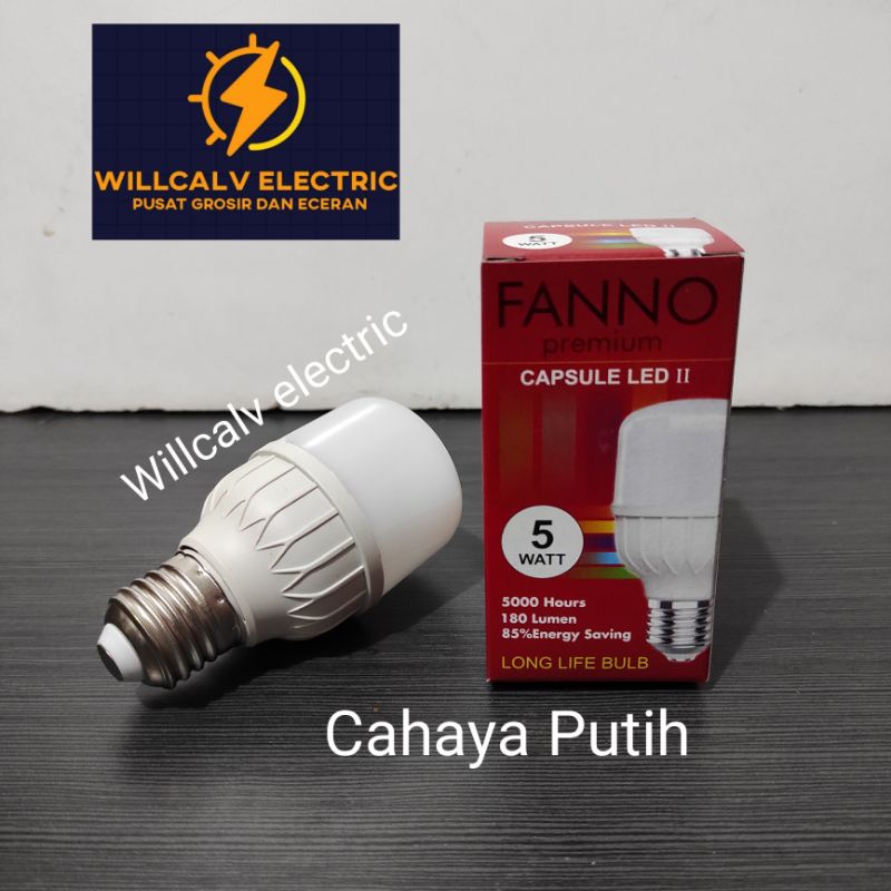 PAKET ISI 10 PC LAMPU LED KAPSUL / TABUNG 5W 5 WATT CAHAYA PUTIH