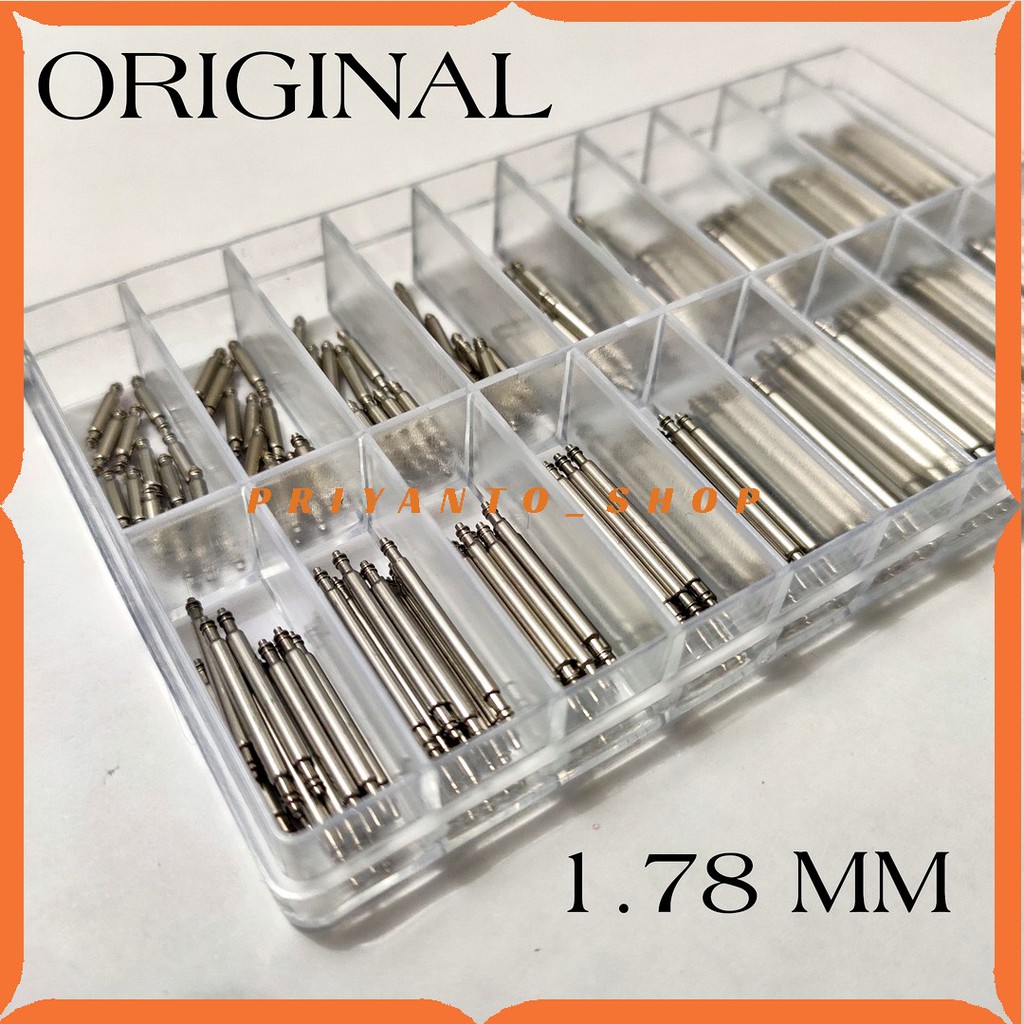 Springbar Pin Pen Double Flange Stainless steel jam Tangan Paket 17.8 MM 1BOX