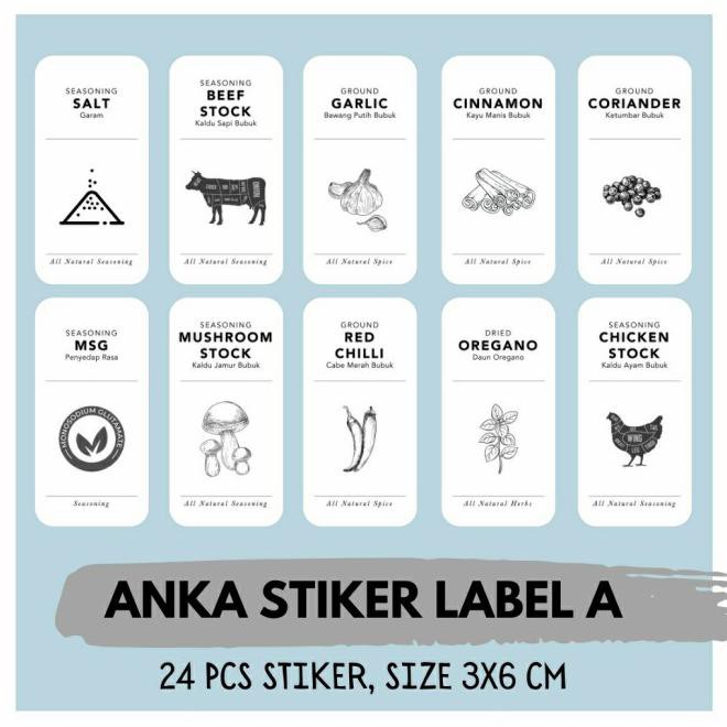ANKA - stiker label bumbu dapur - Set Tipe A