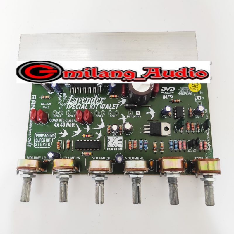 Kit power amplifier IC TDA7386 LAVENDER spesial