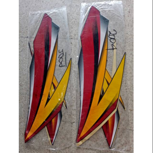 Striping sticker standar ori honda gl max 2004 hitam merah kuning