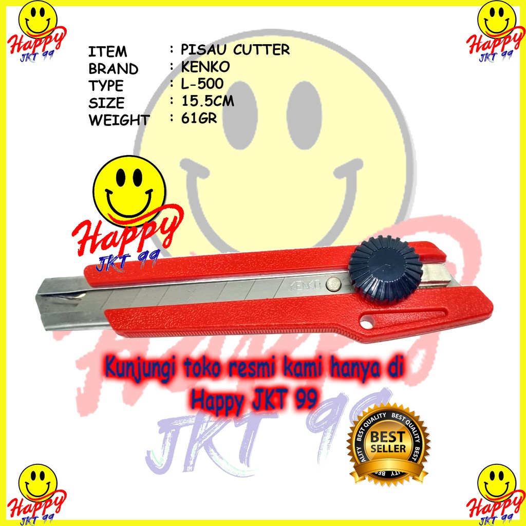 [ HAPPY JKT 99 ] PISAU CUTTER BESAR KENKO L-500 L500 L 500