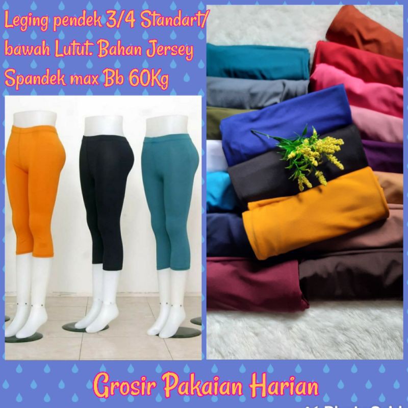 Legging Pendek 3/4 Standard / Legging Wanita Dewasa