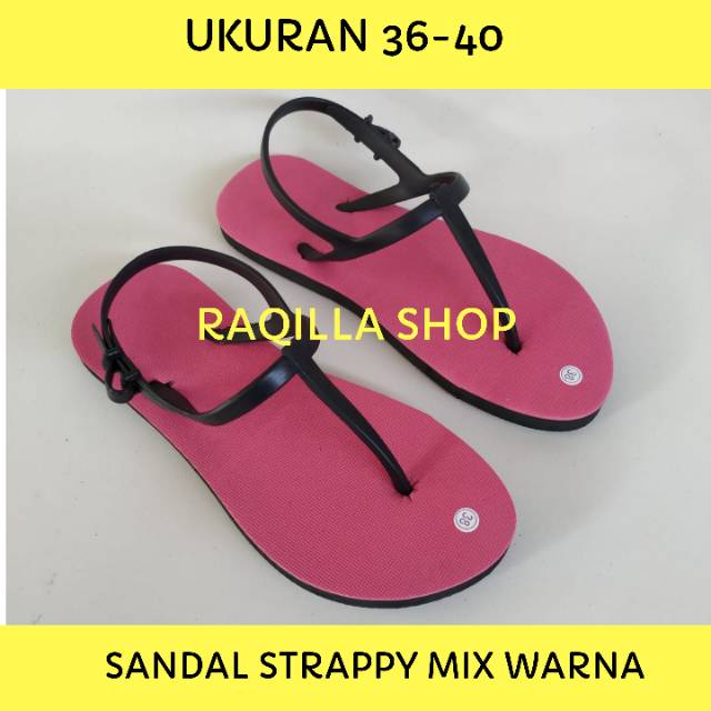 Sandal Strappy Boloni Pataya MIX WARNA / flipper MIX WARNA / Jepit strappy mix warna