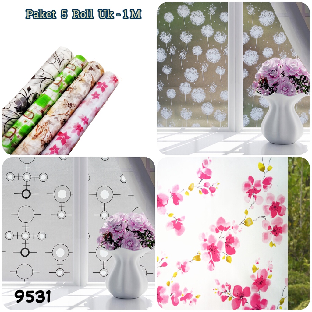 PAKET 5 ROLL Stiker Kaca Sunblast Polos Dekorasi Rumah 45Cm X 1M wallpaper stiker kaca rumah Termurah - Unikdekorasi