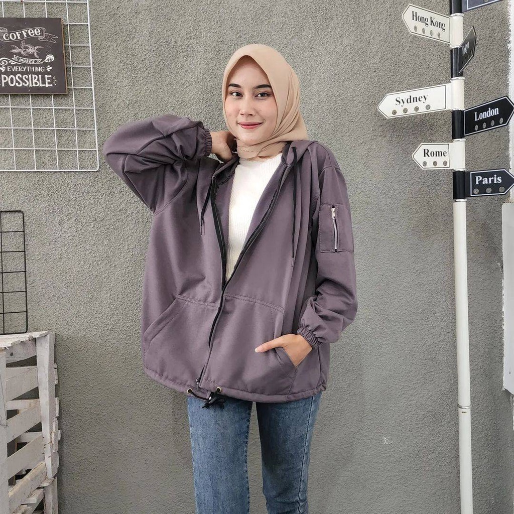 Jacket Hoodie SERUT ZIPPER Sweater Oversize Pria Wanita Atasan Gaya Casual Model Terkin i Korean Style