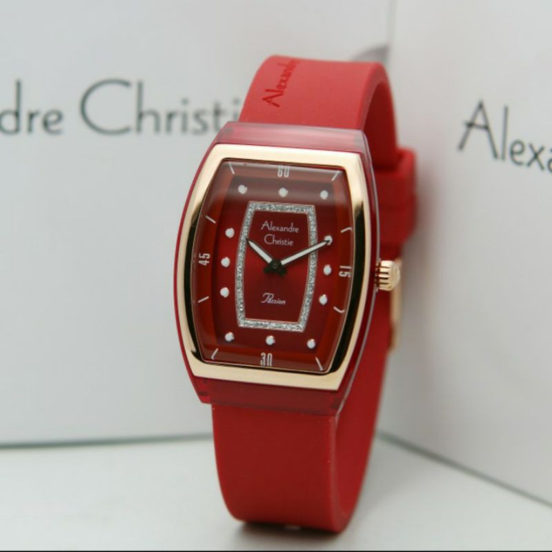 ALEXANDRE CHRISTIE AC2847 MERAH ROSEGOLD WANITA.ORIGINAL GARANSI RESMI 1TAHUN
