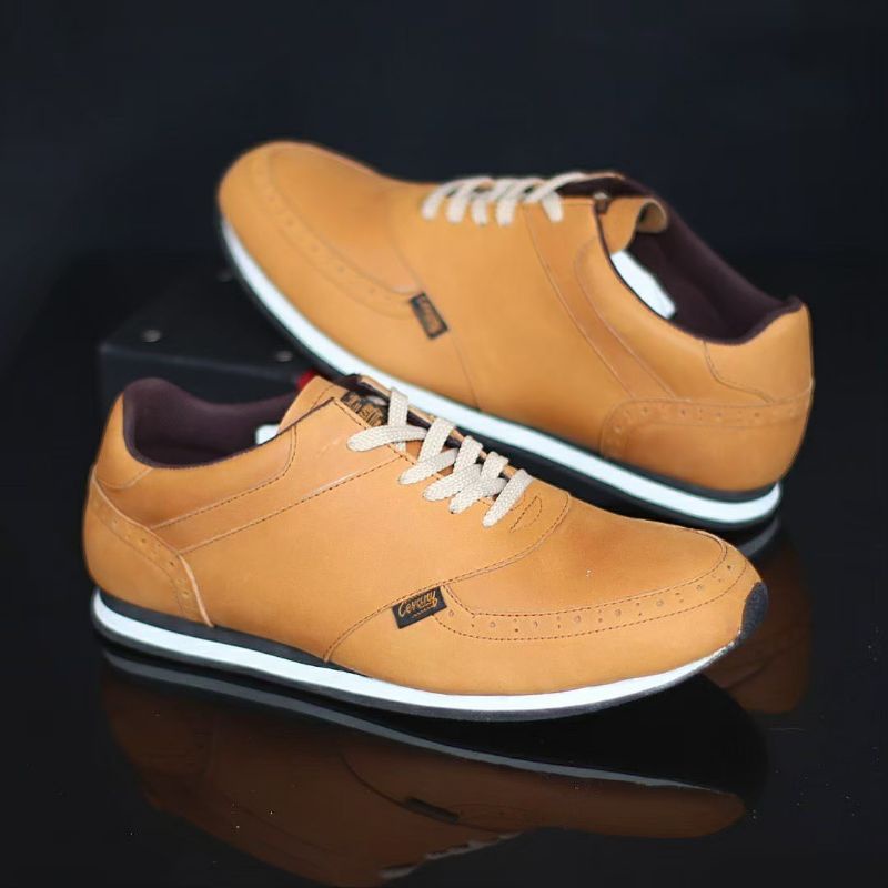 EZRA TAN -Sepatu Casual Kasual Sneakers Pria Kulit Asli/Cowok Sporty Lokal Ori Original Footwear