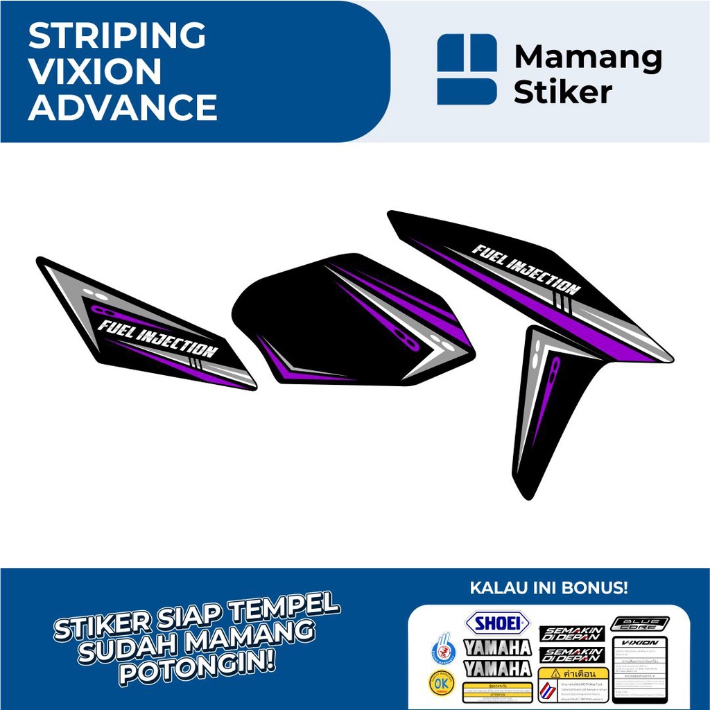 STRIPING VIXION ADVAN 150 NVA VARIASI 4 SIMPLE/STIKER YAMAHA VIXION ADVANCE 2015 2016 2017/STICKER V