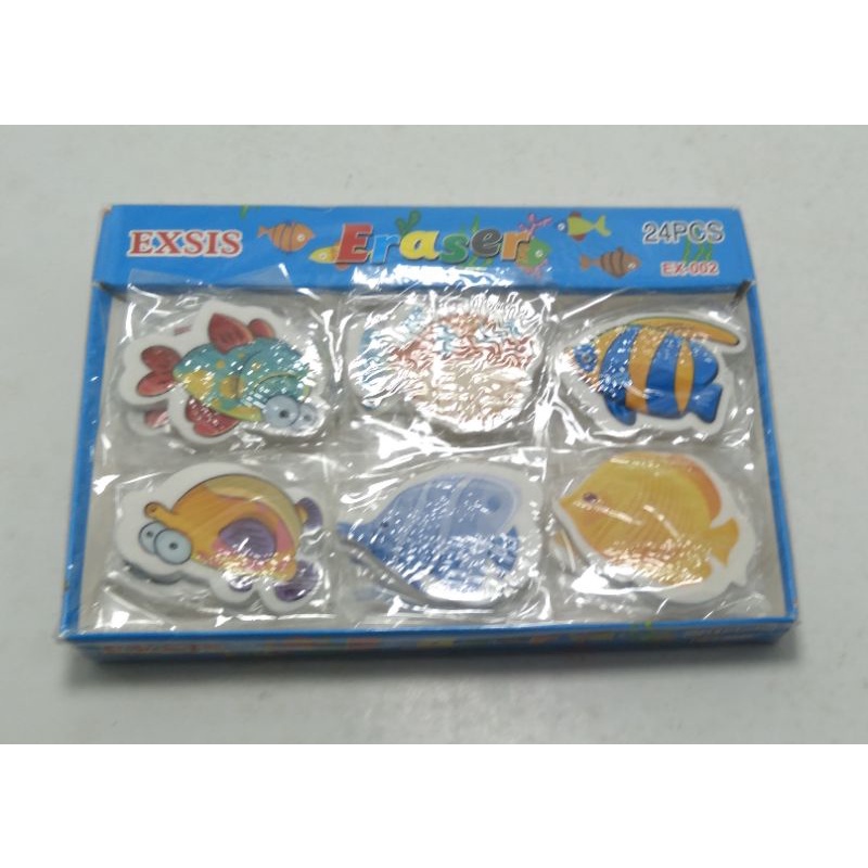 

24 picis atau satu pak stip penghapus karakter bergambar