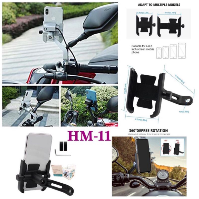 HOLDER MOTOR MODEL BARU HM11SPION DAN STANG 360° ROTATION