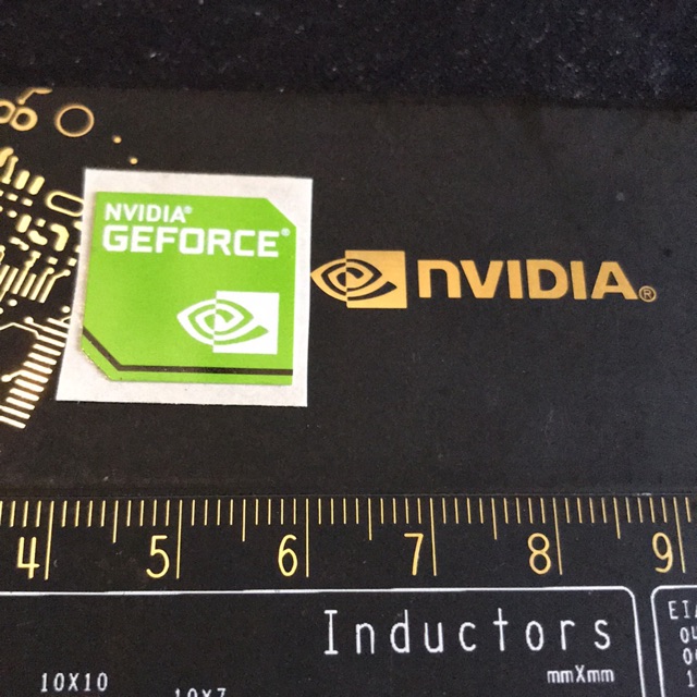 Sticker stiker nVidia GeForce green 4 laptop ori