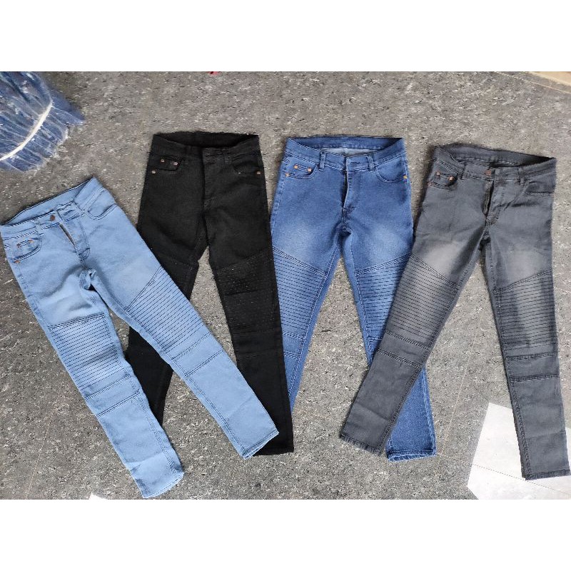 celana jeans panjang biker skinny 27-38
