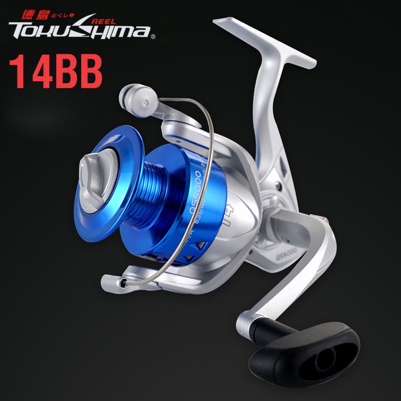 Qs1000-7000 Reel Pancing Seri 14BB Kecepatan Tinggi Drag Max 5kg Rasio 5.2: 1 Untuk Memancing Di Laut