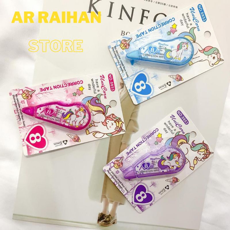 

Tipe X Unicorn Roll Correction Tape Lucu Kado Unik Viral