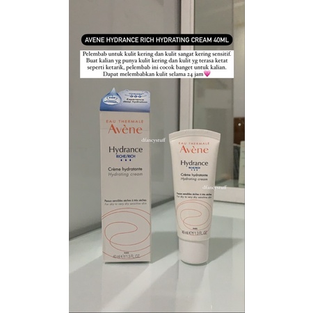 Avene Hydrance Rich Hydrating Cream 40ml Original