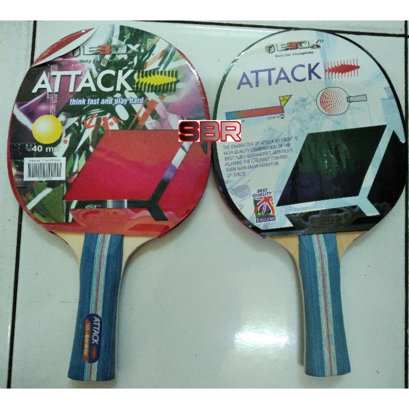 RAKET // BET PINGPONG // TENIS MEJA 1 SET ATTACK EBOX