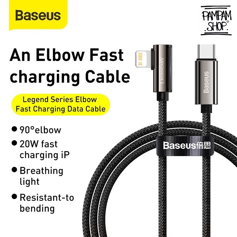 Baseus Kabel Data Gaming Legend Elbow TYPE C TO LIGHTNING 20W Apple Iphone 11 12 Pro Max Original Ori Casan Cable Charger