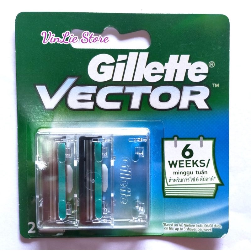 GILLETTE VECTOR REFFIL ISI 2 PISAU CUKUR GILLETTE VECTOR MURAH