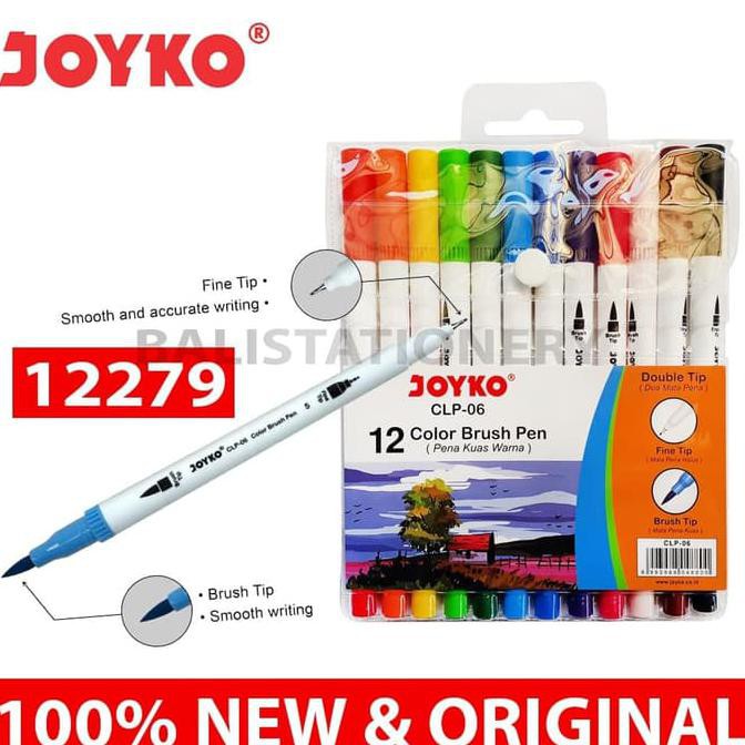 

Monggo] Joyko Dual Brush Pen 12 Color (Clip-06)