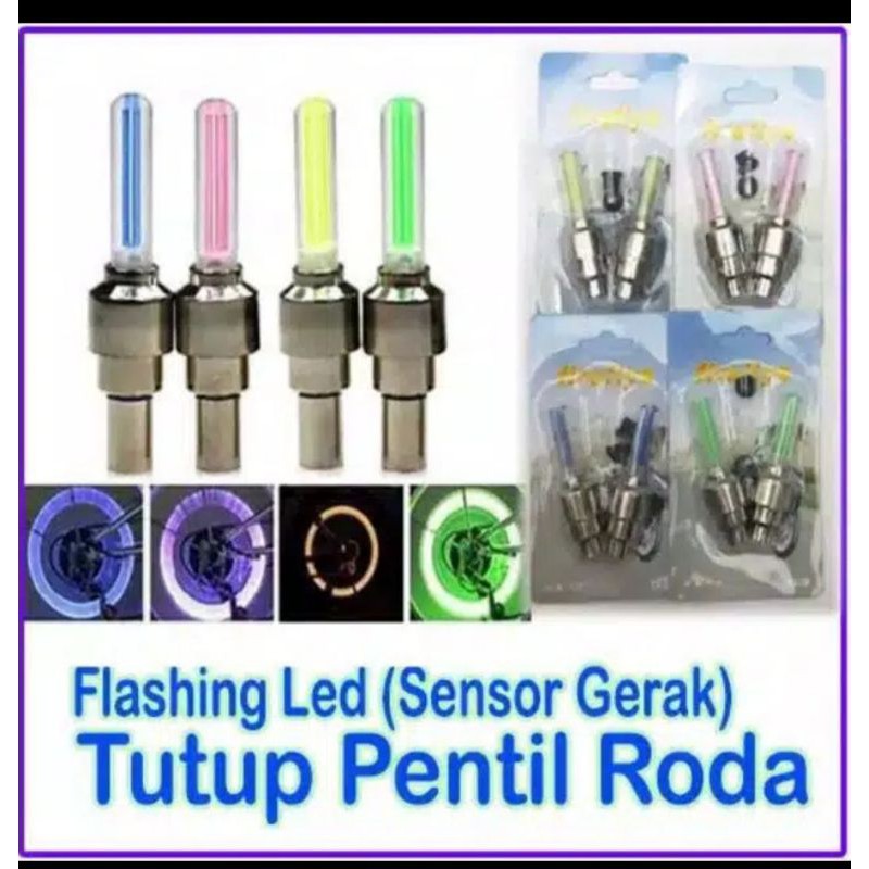 Tutup Pentil LED Warna Motor Mobil Sepeda Biru