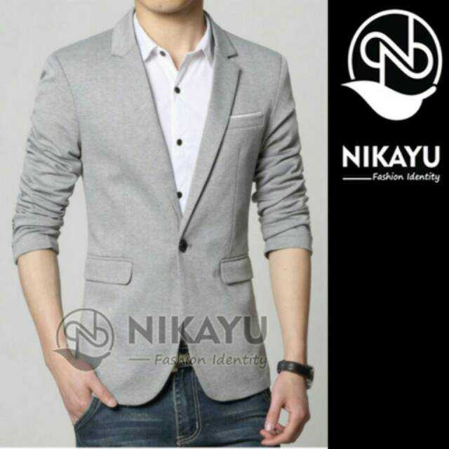 Blazer GIO jas pria slimfit Korean Stylish Abu Pesta Blazer GIO jas pria slimfit Korean Stylish Abu Pesta