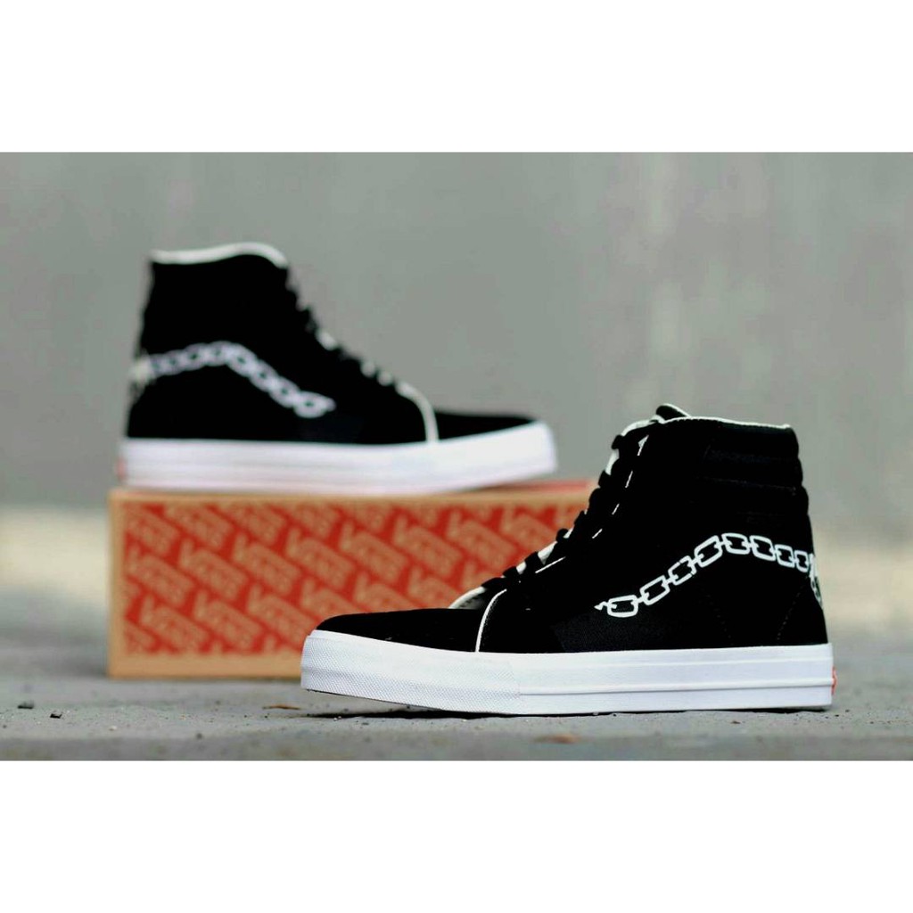 SEPATU VANS AUTHENTIC FULL BLACK HITAM POLOS WHITE PUTIH