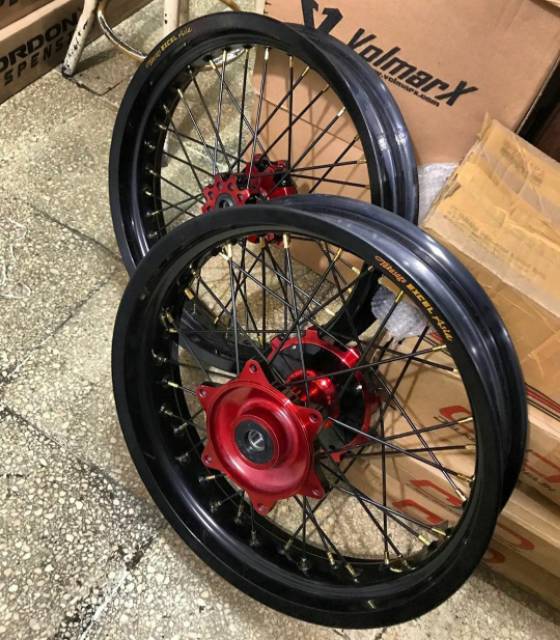 VELG SET WHELSET CRF 150 L VELG EXCEL TAKASAGO RING 17/300/350 SUPERMOTO