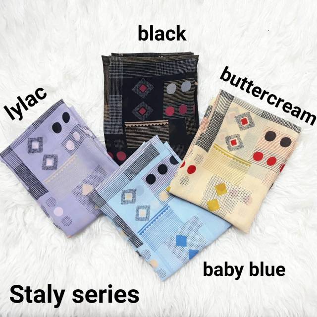 HIJAB STALY/HIJAB SEGIEMPAT/JILBAB SEGI EMPAT/KERUDUNG SEGI4/SQUARE MOTIF ABSTRAK/POLYCOTTON
