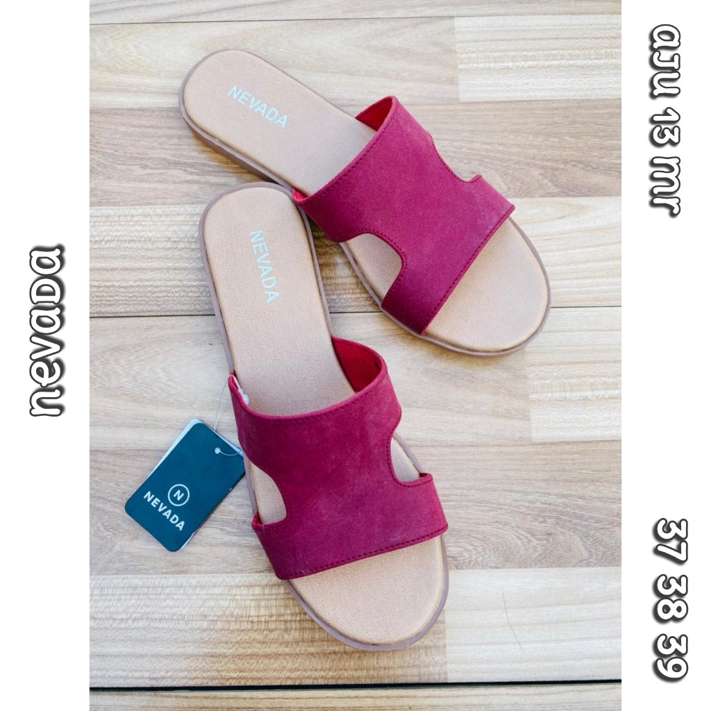 sandal slop maroon nevada bagus