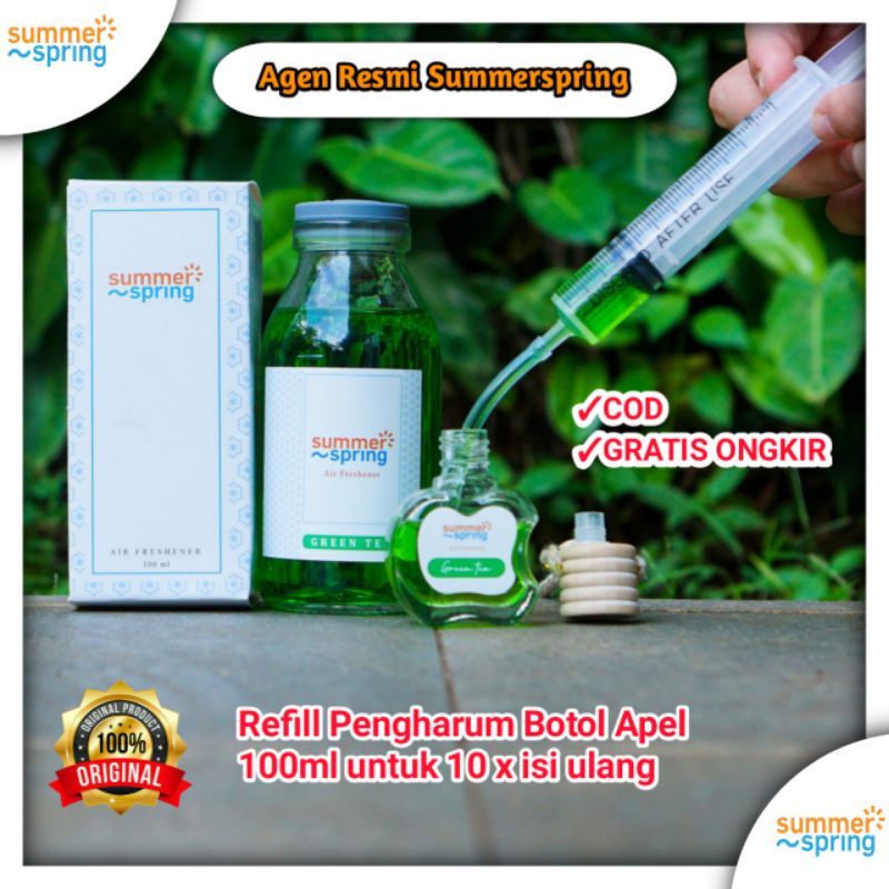 Summerspring Refill Parfum Mobil Pengharum Ruangan 100ml Isi Ulang Botol Apel