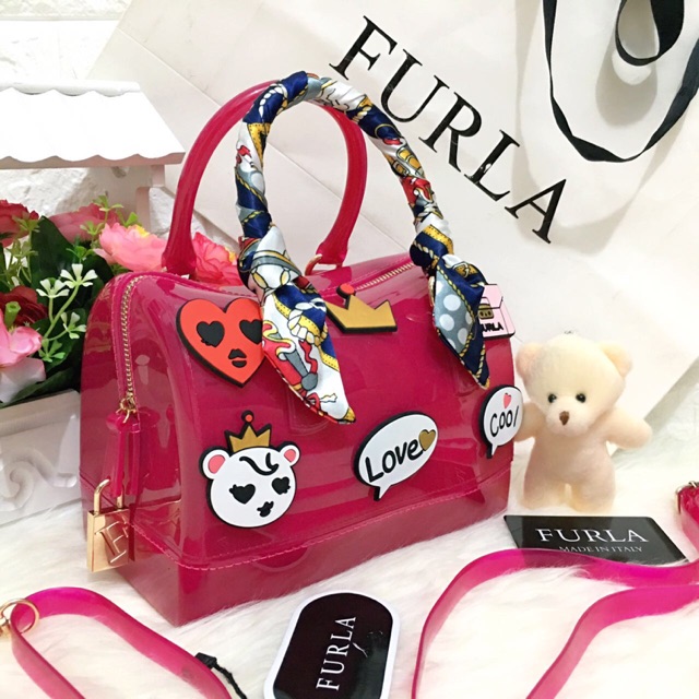 TAS FURLA JELLY SPEEDY PIN LOVE