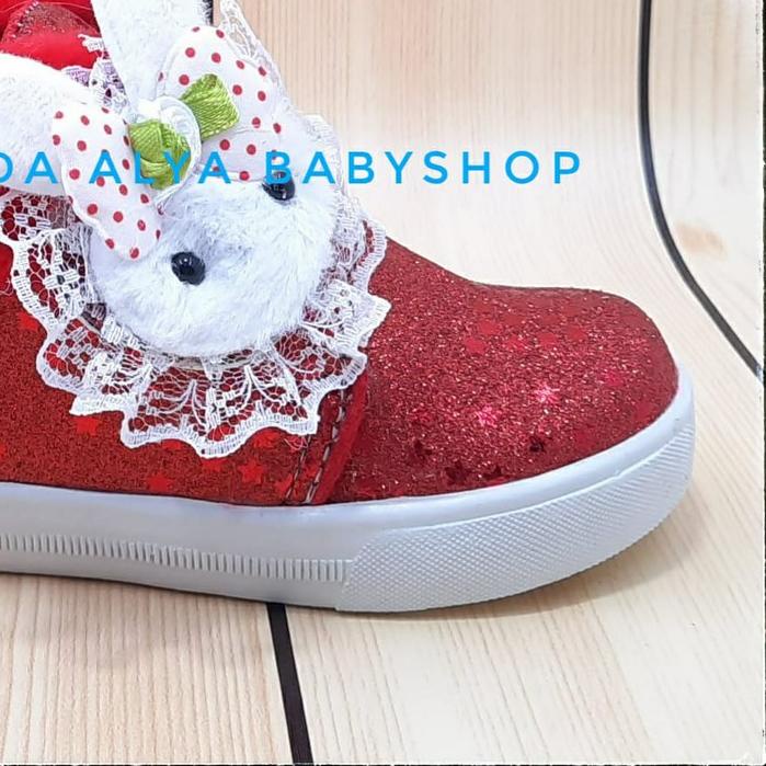 ⅎ Sepatu Anak Perempuan Boots Usia 3 4 Tahun MERAH - Sepatu Anak Cewek Boots Kelinci Size 27 - 30 Al