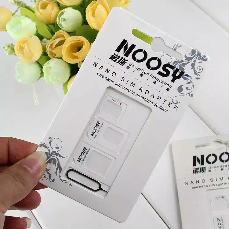 NOOSY SIM CARD ADAPTOR 3in1 pin ejecter ejector rumah tempat adapter nano micro sambung