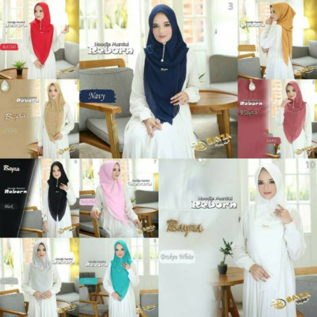 Jilbab Hoodie Mantul Reborn original Bayza Hijab