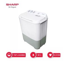 SHARP Mesin Cuci Twin Tub 6.5 KG - ES-T65MW-GK
