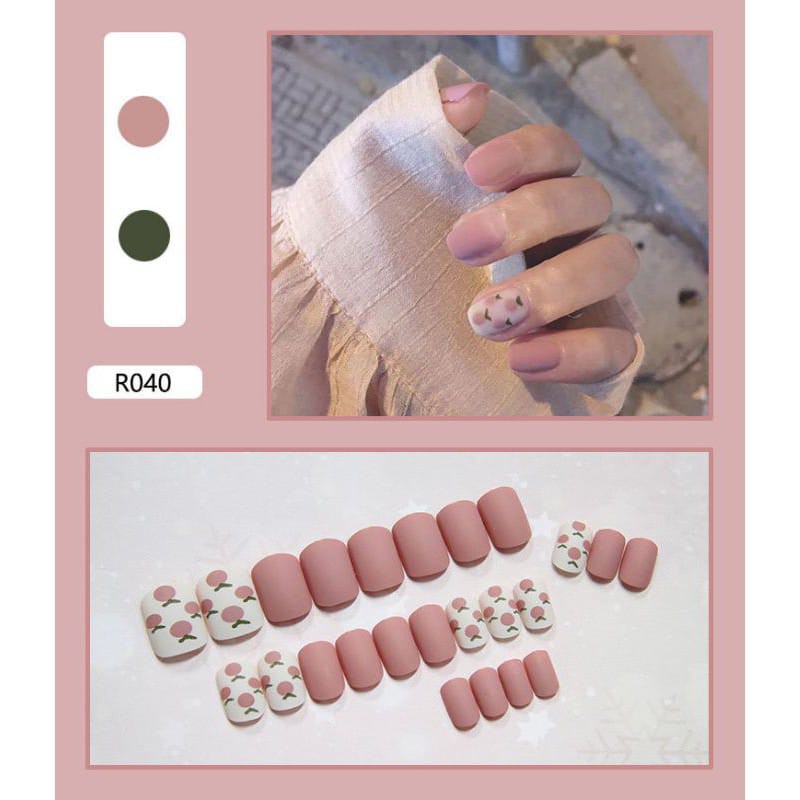 {R021-R040} kuku palsu fake nail art kode R [isi 24pcs + lem + box] kuku palsu R-Fake nail art R