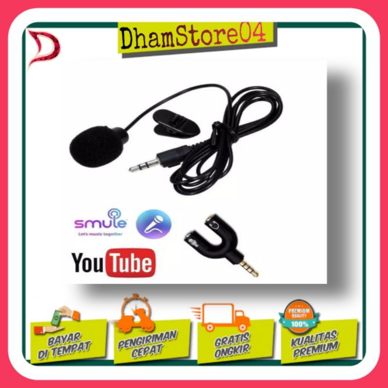 [COD]✔PAKET YOUTUBER VLOG SMULE MIC + SPLITTER JACK AUDIO MICROPHONE